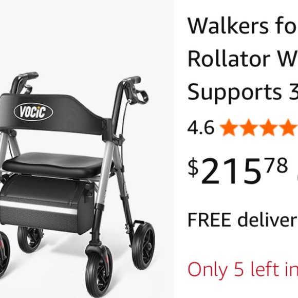 VOCIC Walkers for Seniors, Foldable Walker - Picture 1 of 9